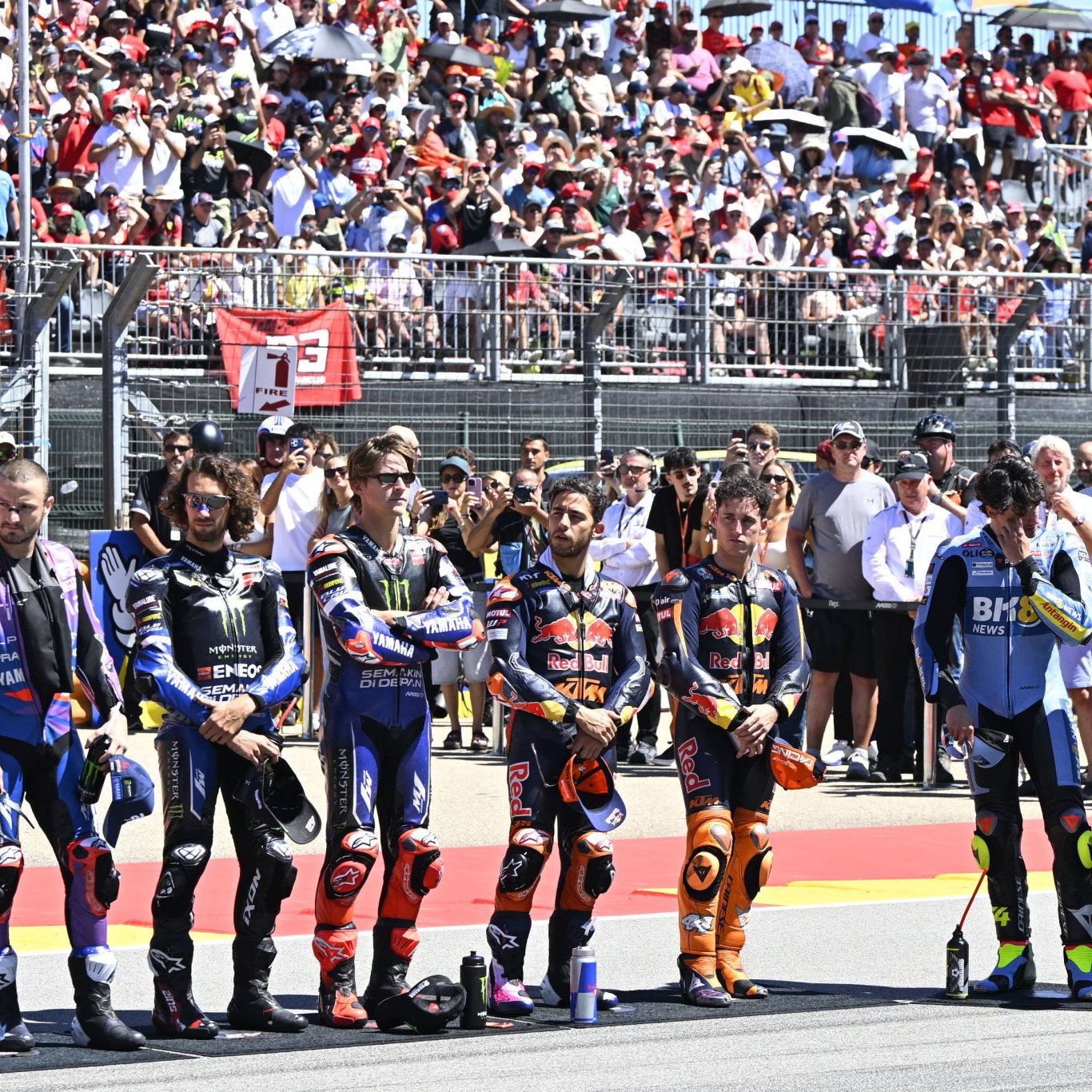 MotoGP rider on the grid in Aragon. Credit: Gold and Goose.