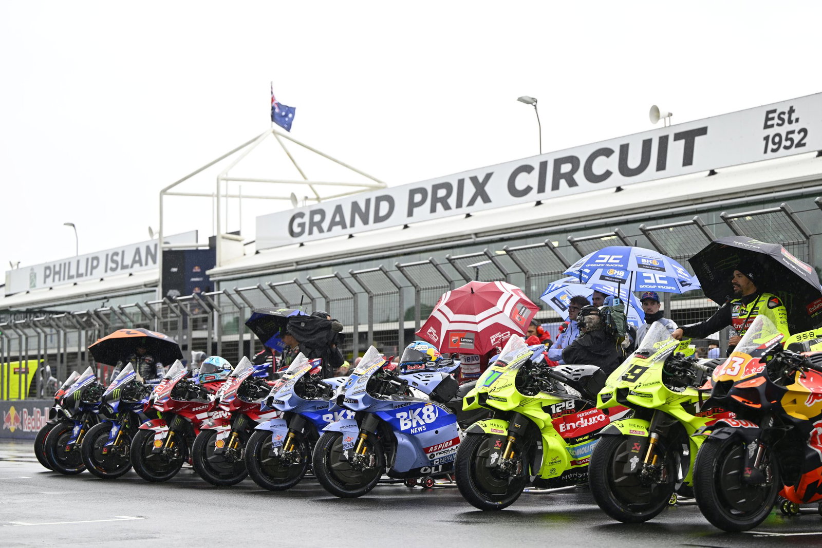 MotoGP bikes at Phillip Island. Credit: Gold and Goose.