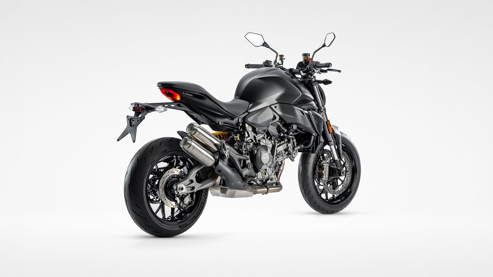 Blacked-out Ducati Monster Dark.