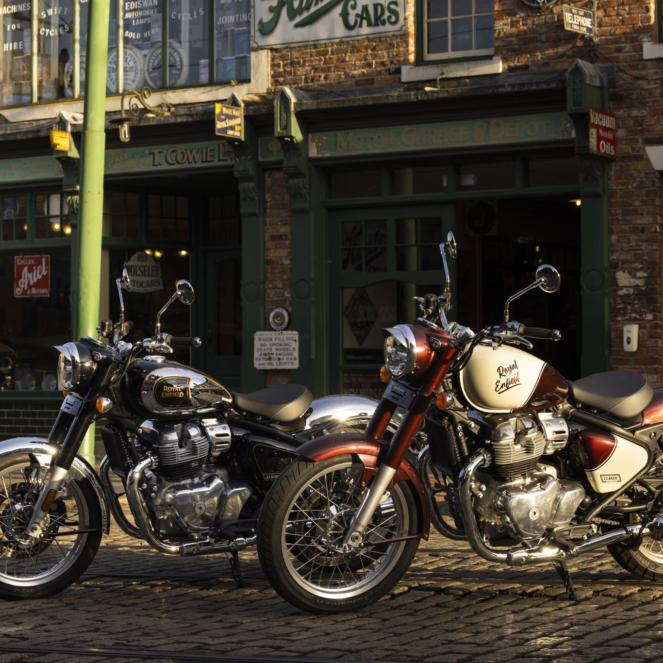 Royal Enfield Classic 650 motorcycles.