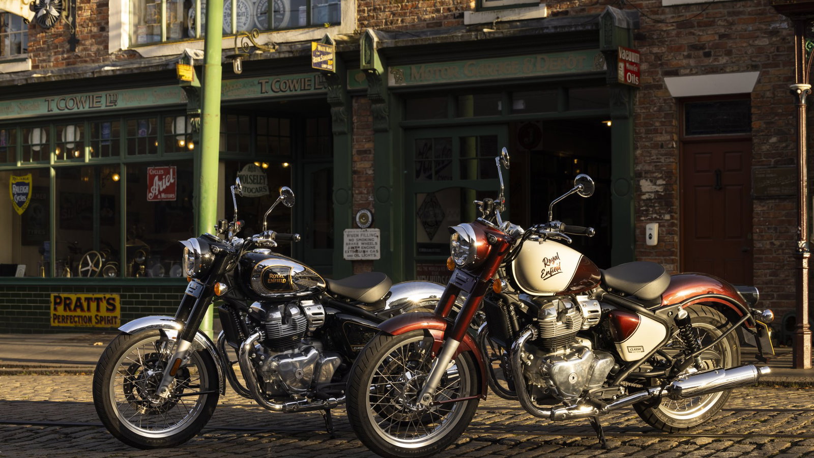 Royal Enfield Classic 650 motorcycles.