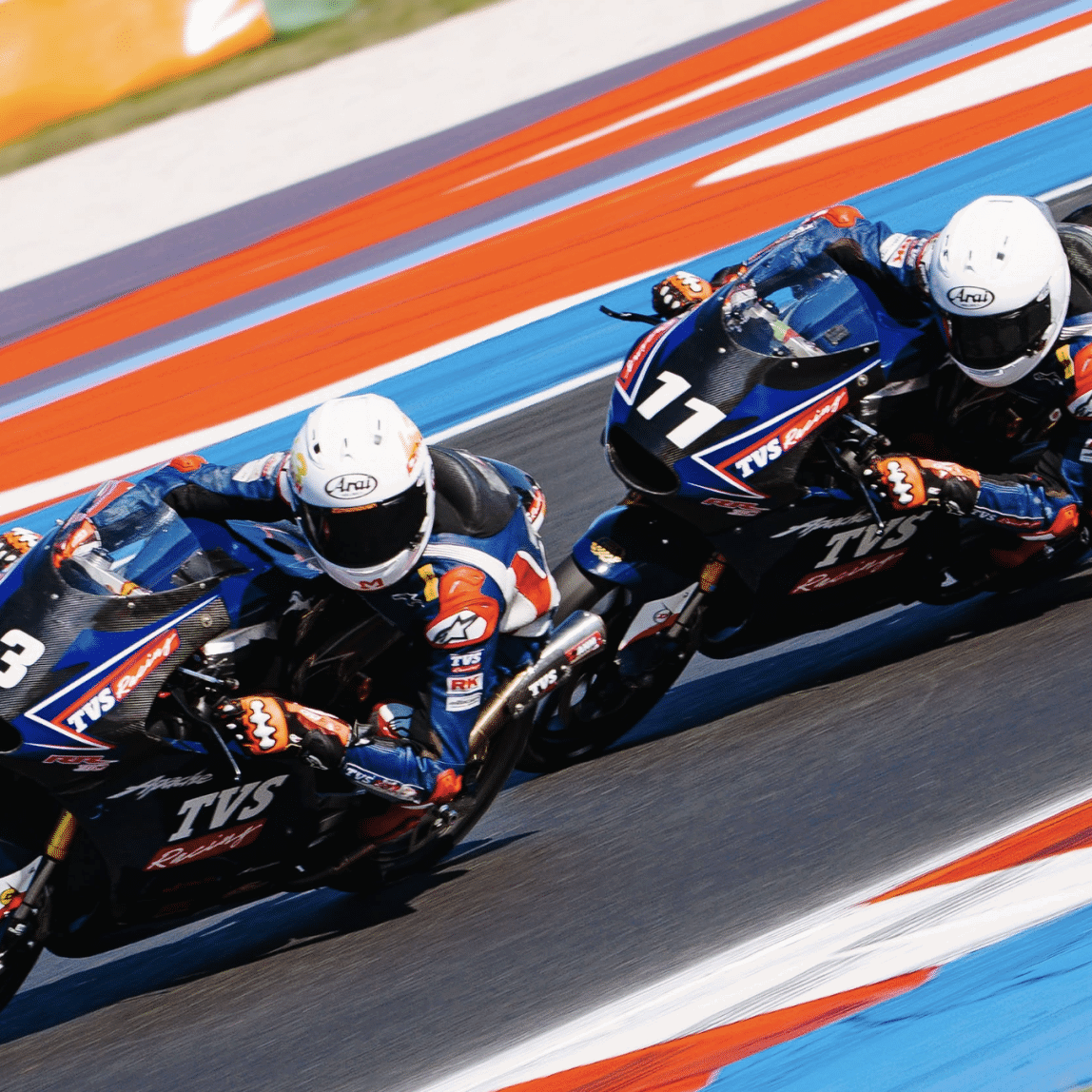 The TVS Apache RR 310 on track at Misano