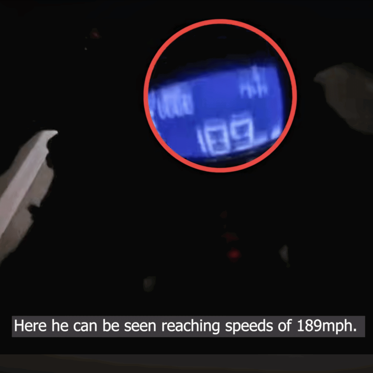 A biker filmed himself riding a Kawasaki Ninja H2 at 189mph