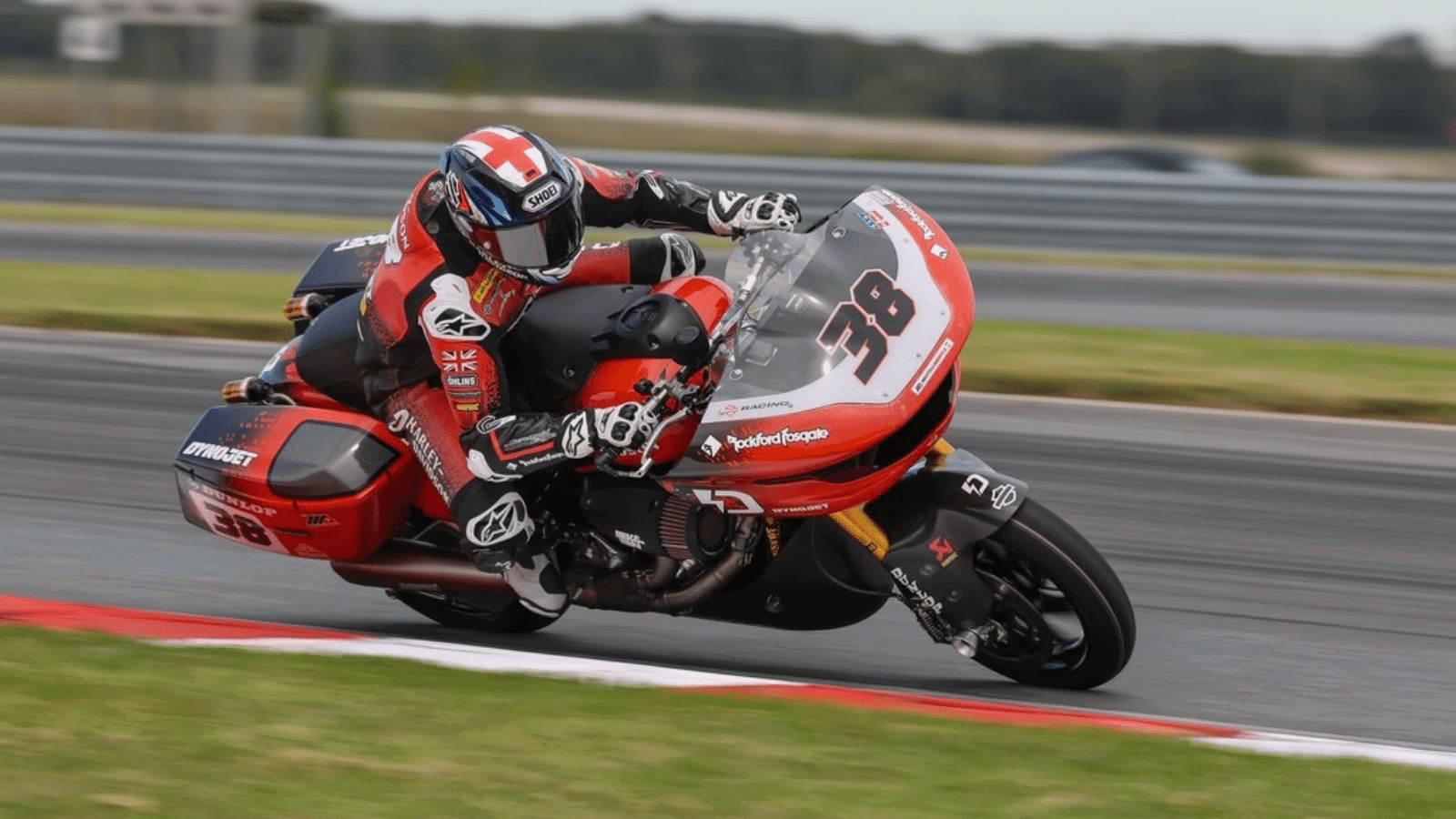 Bradley Smith riding a Harley-Davidson bagger in KOTB.