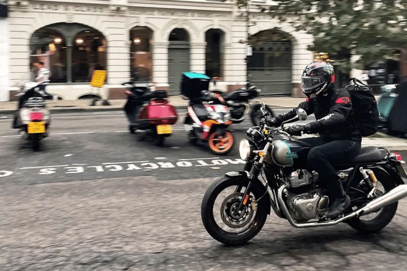Royal Enfield Interceptor 650 on a launch in London.