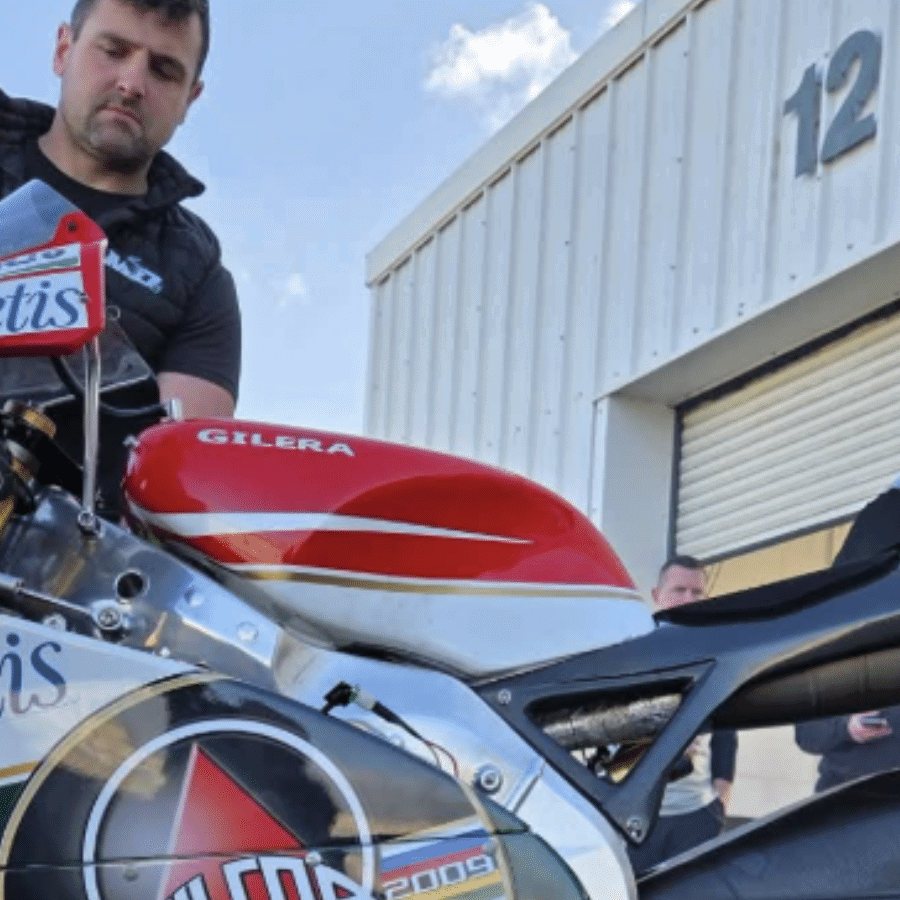 Michael Dunlop with the Gilera 250 GP. Credit: Michael Dunlop/Facebook.