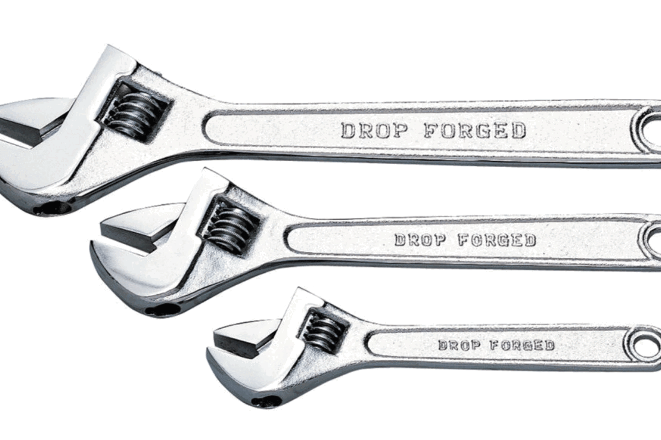 The Clarke CHT104 3 piece Adjustable Wrench Set from Machine Mart.
