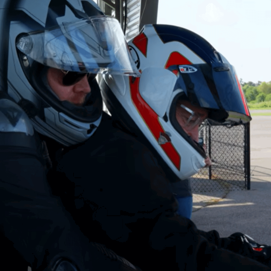 Bill Burr riding passenger with Freddie Spencer.