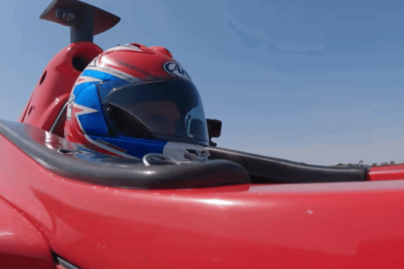Carl Fogarty in a single-seater at the Bedford Autodrome.