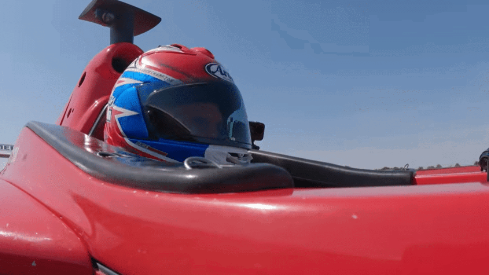 Carl Fogarty in a single-seater at the Bedford Autodrome.