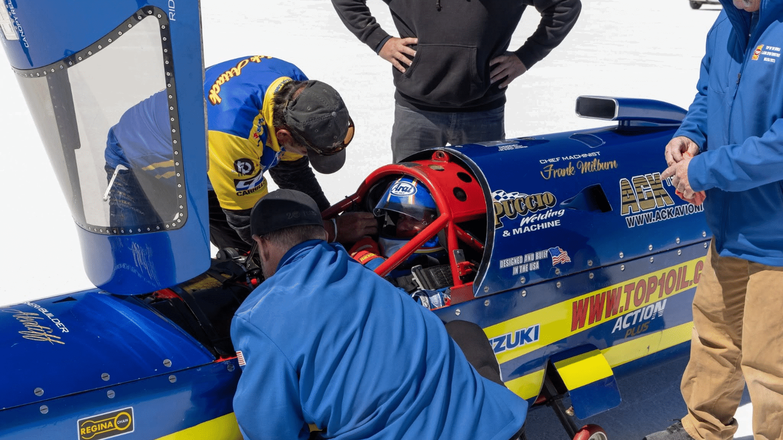 Rocky Robinson in the TOP 1 Ack Attack Streamliner. Credit: Rocky Robinson/Facebook.