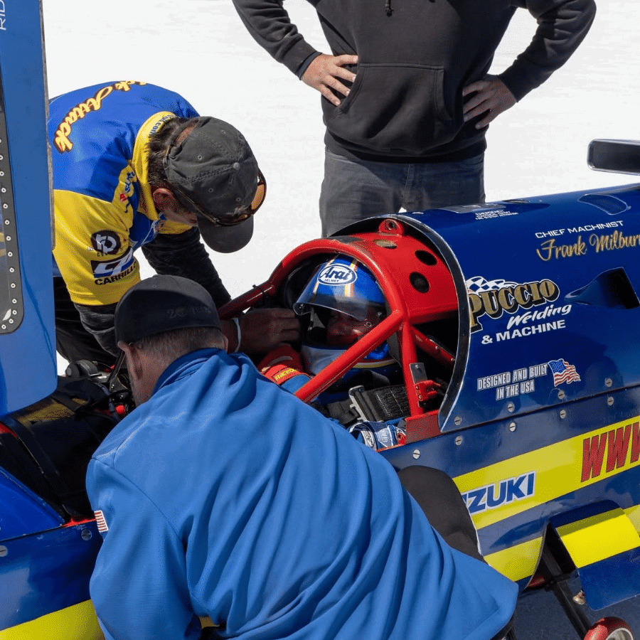 Rocky Robinson in the TOP 1 Ack Attack Streamliner. Credit: Rocky Robinson/Facebook.