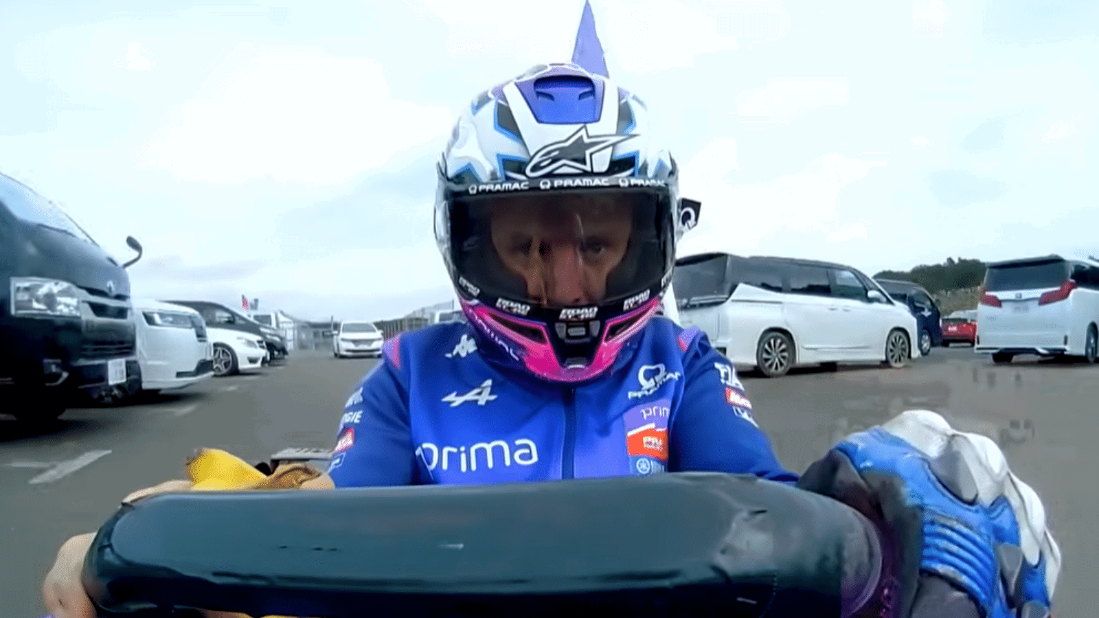 Jack Miller during the Motegi go-kart race.