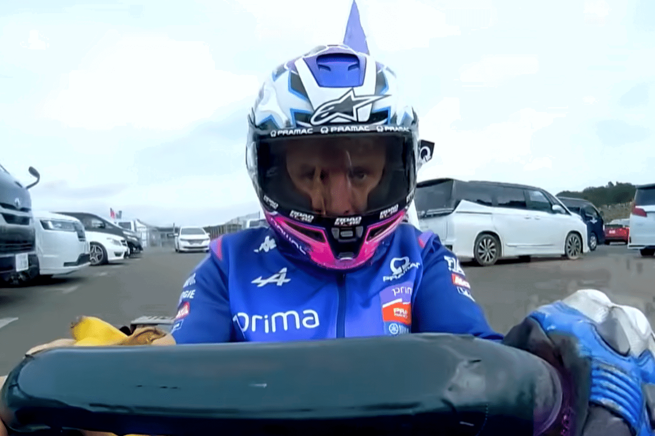 Jack Miller during the Motegi go-kart race.