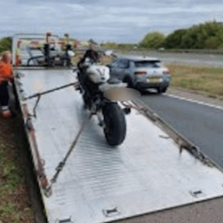 Motorcycle seized by police. Photo credit: Essex Police.