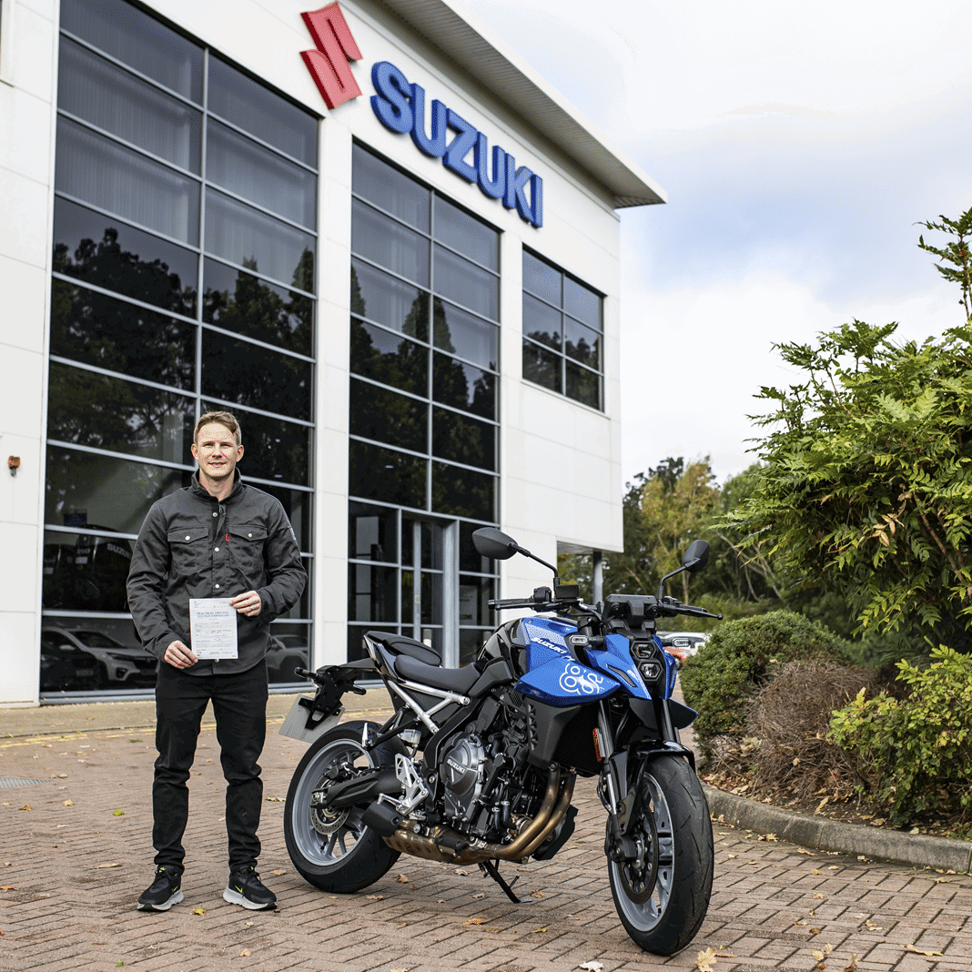 Danny Webb with Suzuki GSX-8S. Credit: Suzuki UK.