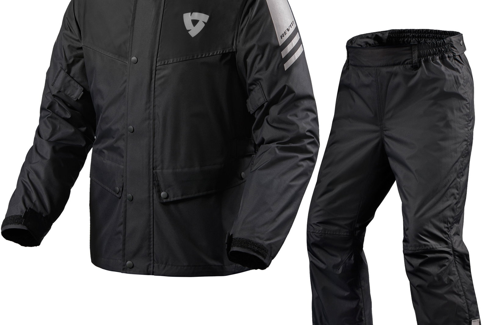Rev It Nitric 3 H2O Motorcycle Rain Jacket & Trousers Black Kit