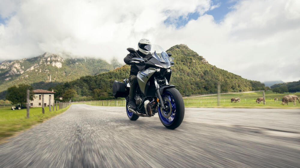 2023 Yamaha Tracer 7 GT on mountain road. - Yamaha