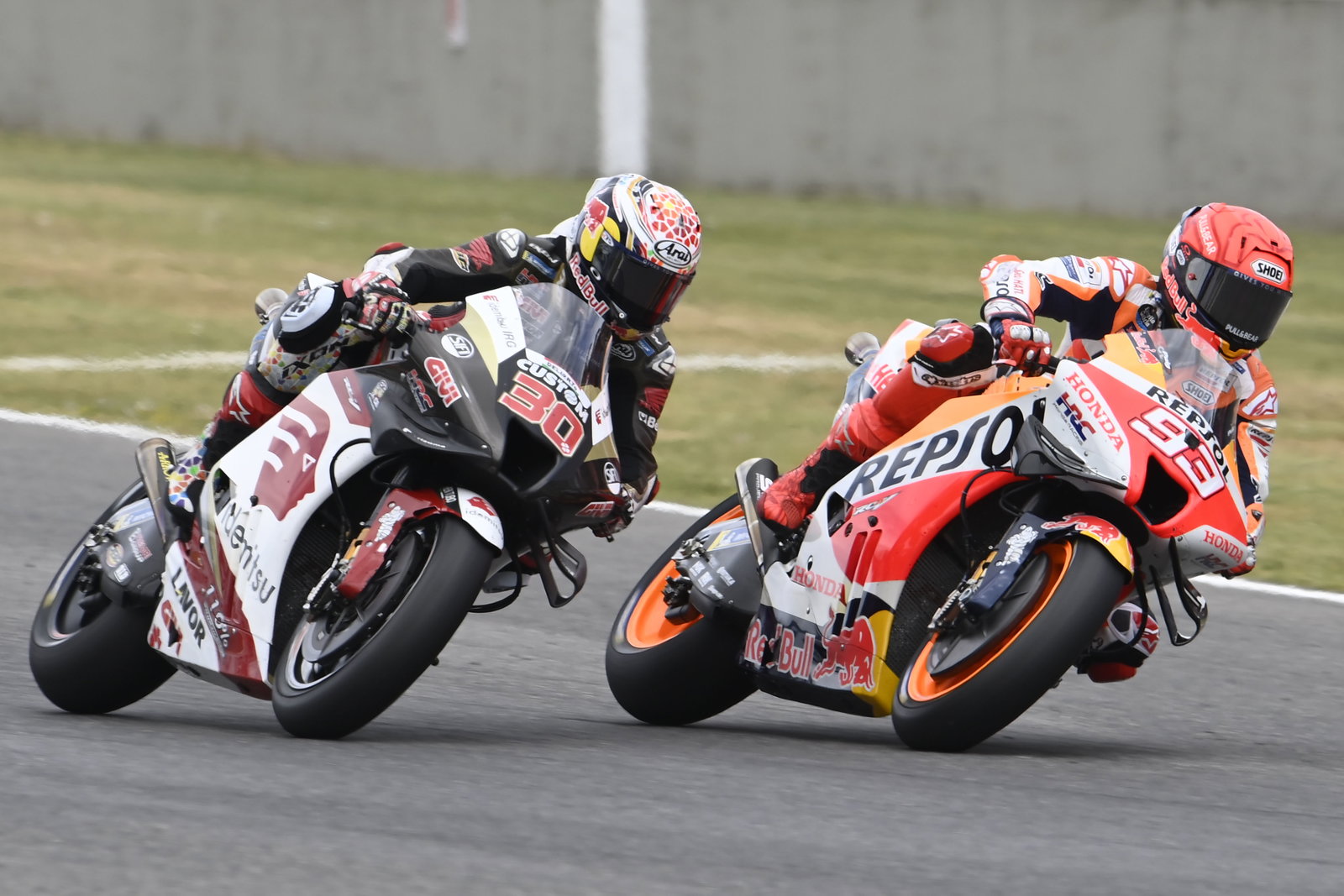 Marc Marquez, Takaaki Nakagami, 2022 Italian Grand Prix. - Gold and Goose