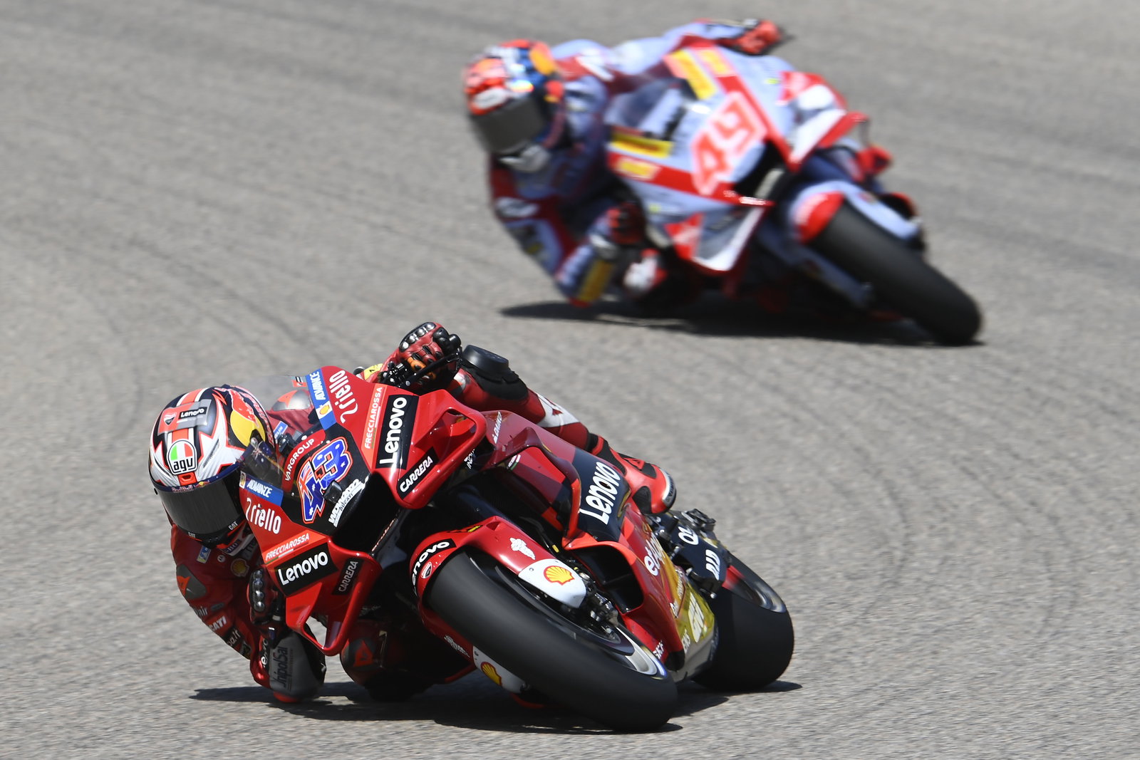 Jack Miller leads Fabio Di Giannantonio, 2022 German Grand Prix. - Gold and Goose