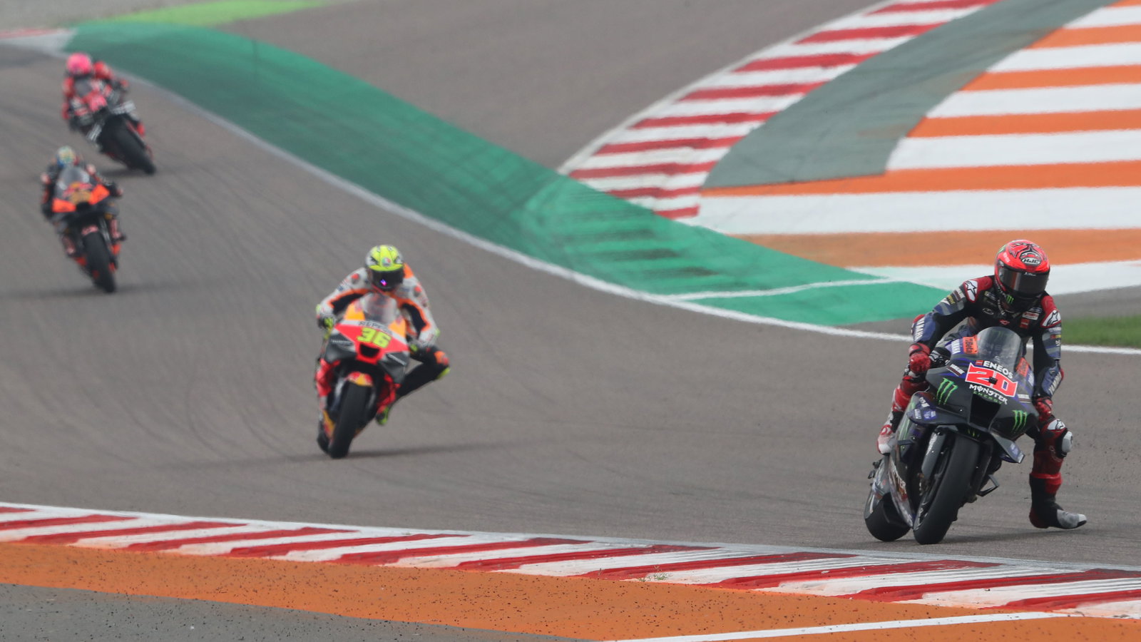 Fabio Quartararo, Joan Mir, 2023 MotoGP Indian Grand Prix. - Gold and Goose