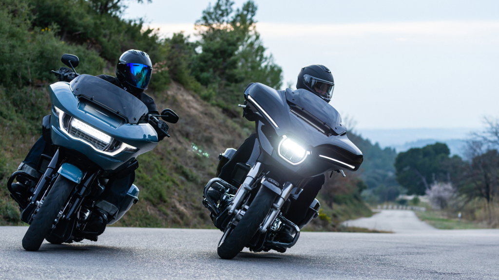two Harley-Davidson motorcycles