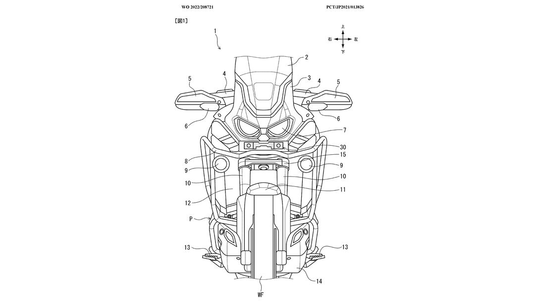 Honda Africa Twin front camera patent. - Motorrad