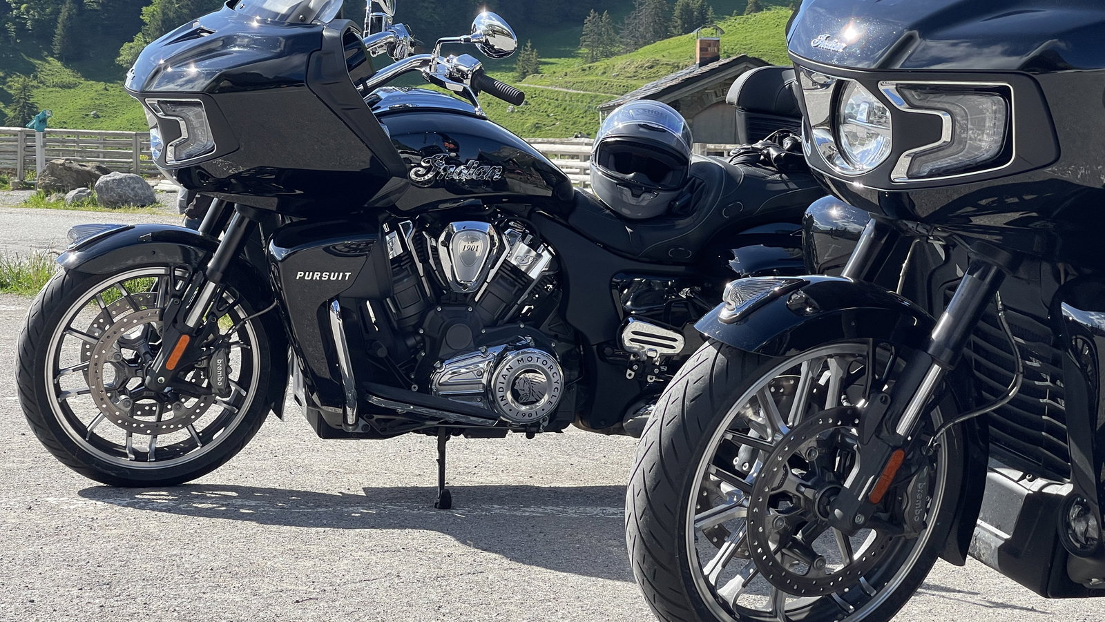 motorcycles and a helmet