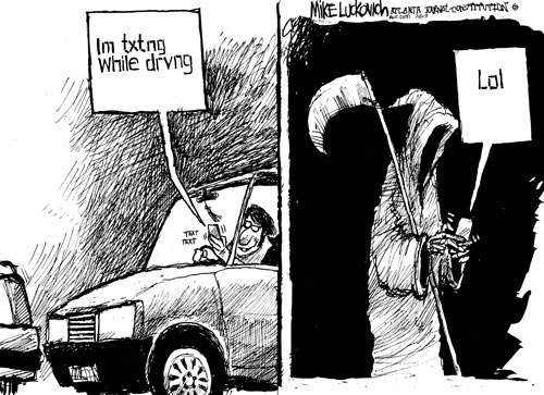 Texting while driving doubles reaction time