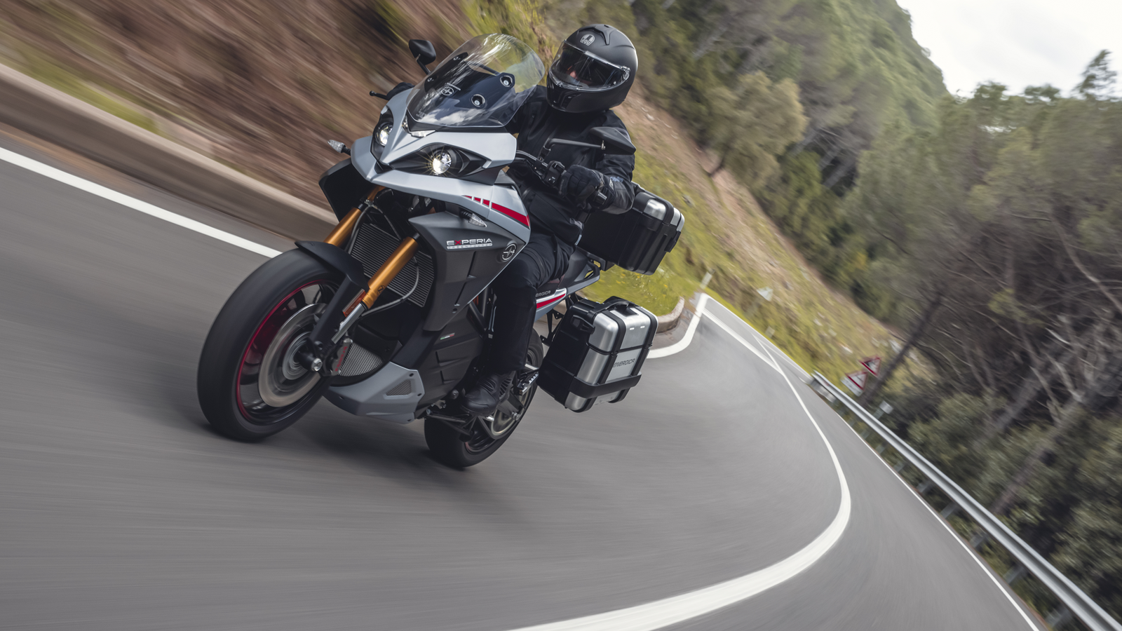 Energica Experia on mountain road. - Energica