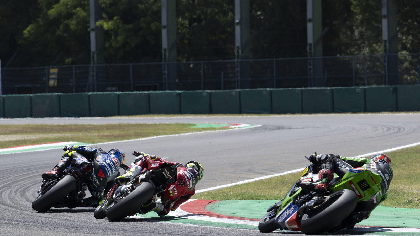 Toprak Razgarlioglu, Alvaro Bautista, Jonathan Rea, 2023 Italian WorldSBK. - Gold and Goose