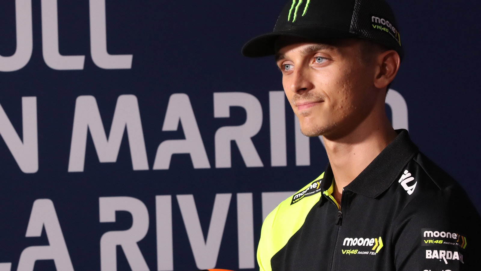 Luca Marini, 2023 MotoGP San Marino Grand Prix press conference. - Gold and Goose