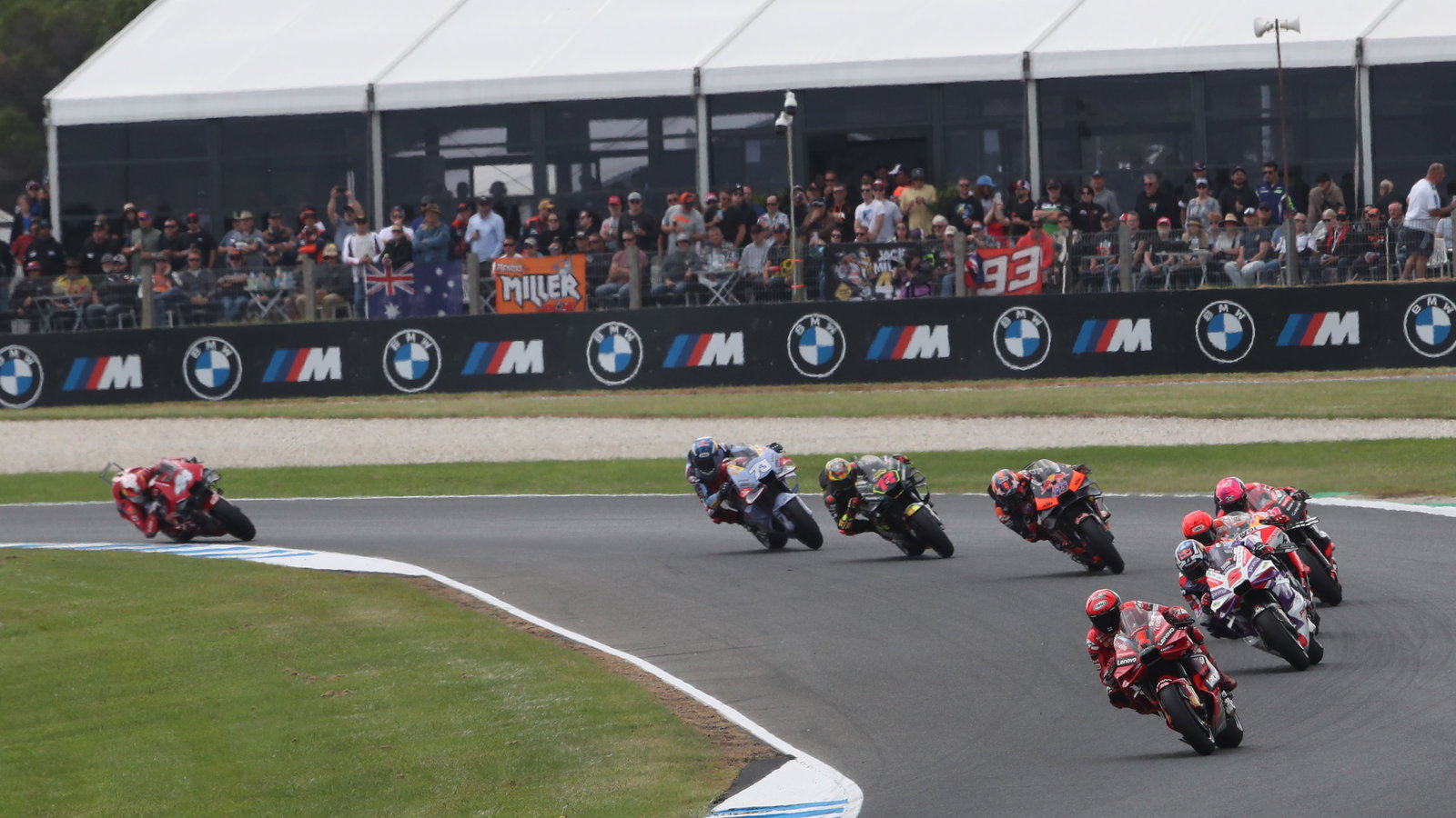 MotoGP field, 2023 Australian Grand Prix. - Gold and Goose