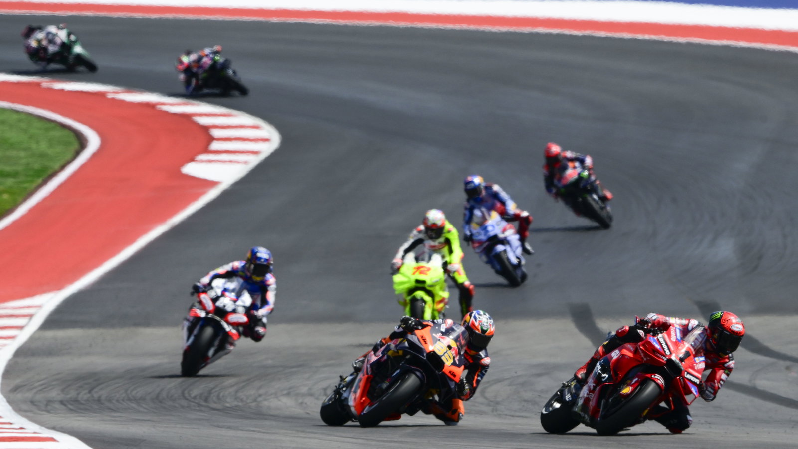 Francesco Bagnaia, Brad Binder, 2024 MotoGP Grand Prix of the Americas. - Gold and Goose