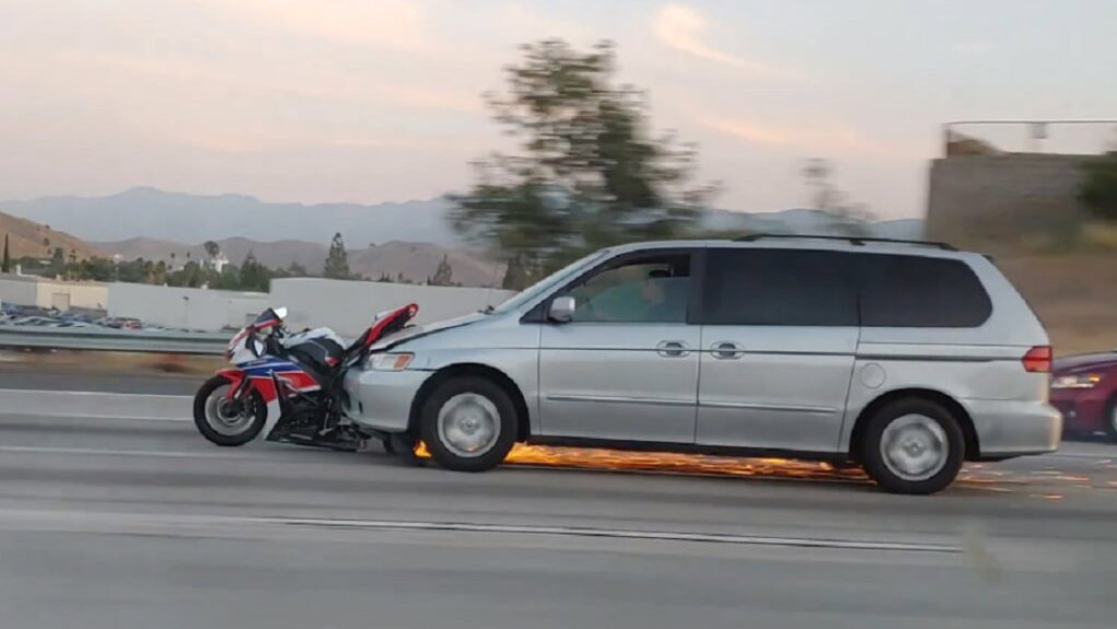 Motorcycle Car hit and run incident