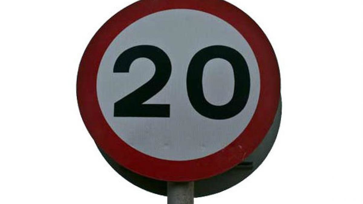 20mph road sign