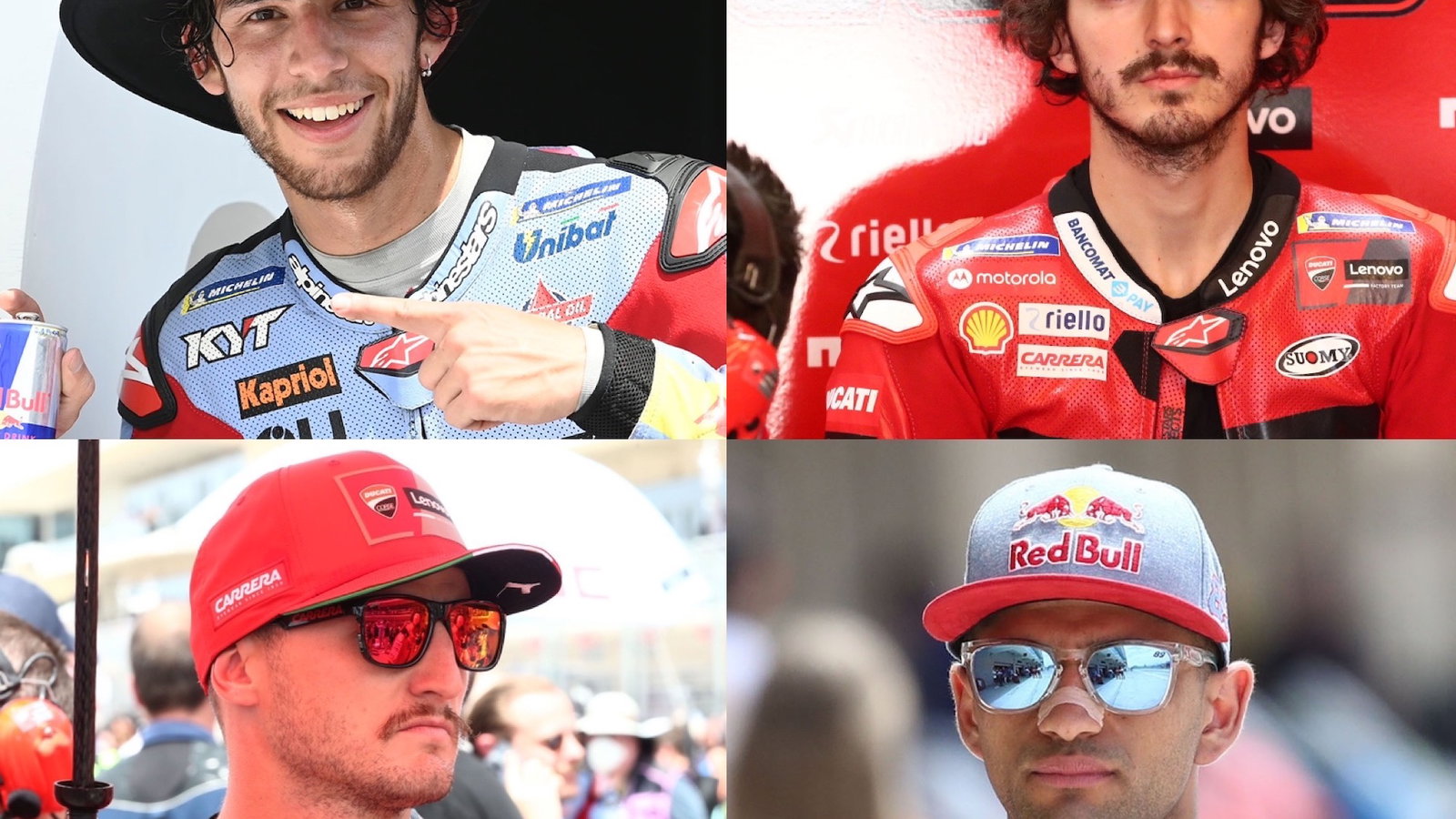 Enea Bastianini, Pecco Bagnaia, Jack Miller, Jorge Martin
