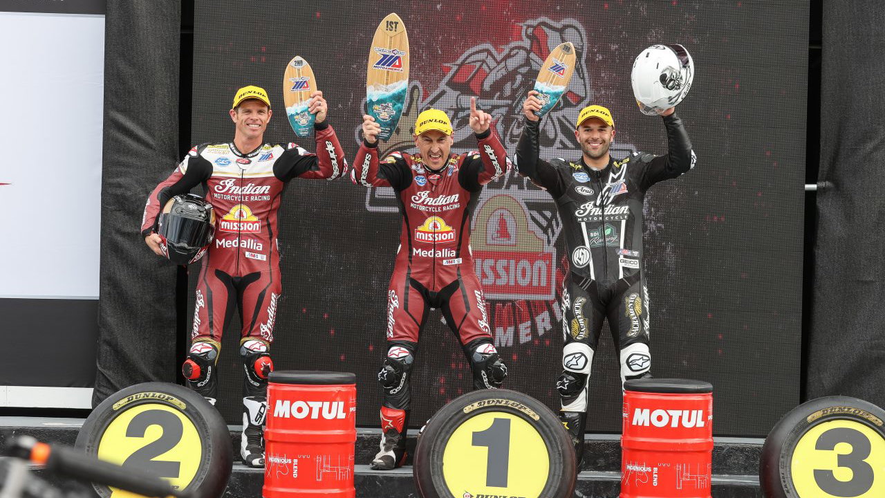 Daytona King of the Baggers 2022 Race 2 podium.