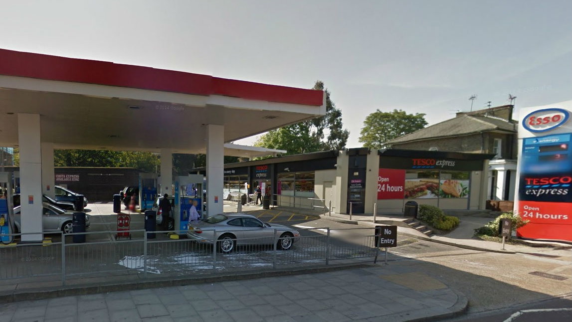 Tesco petrol station: only two fuel pumps for motorcyclists