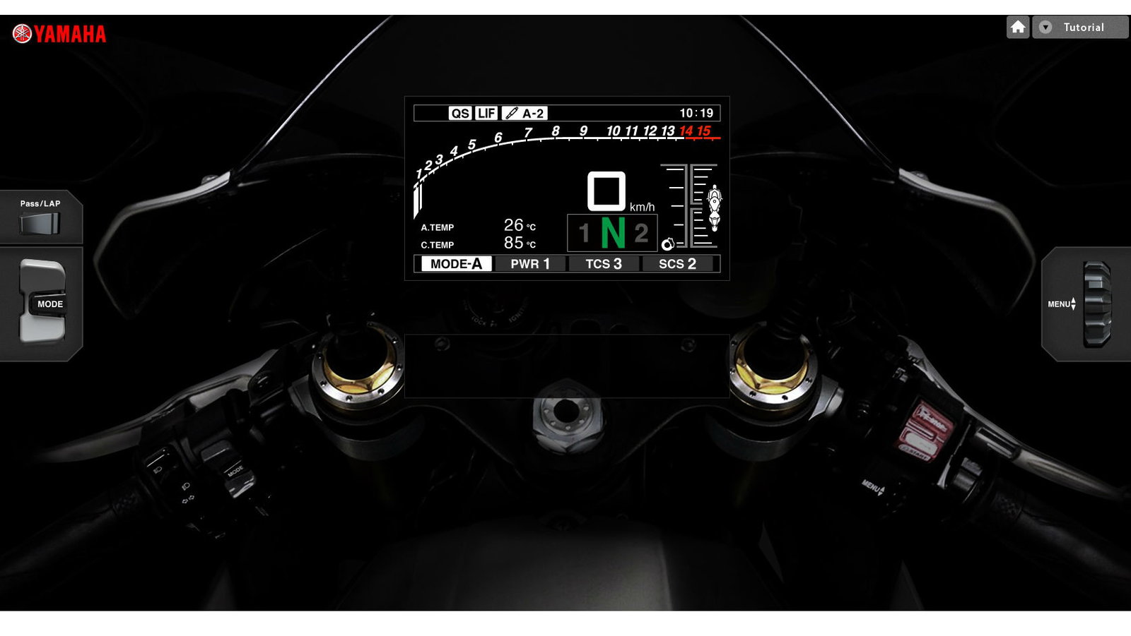 Yamaha’s R1 dash simulation