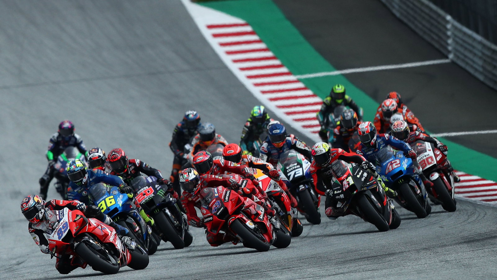 Start of the 2021 Styrian MotoGP