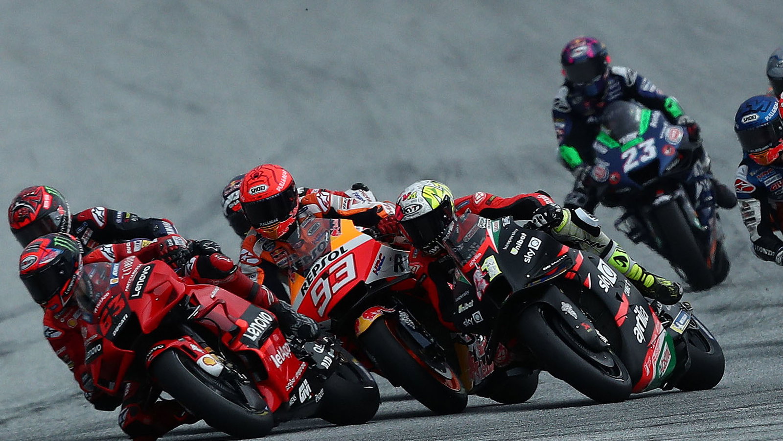 Aleix Espargaro, Marc Marquez - Aprilia, Honda