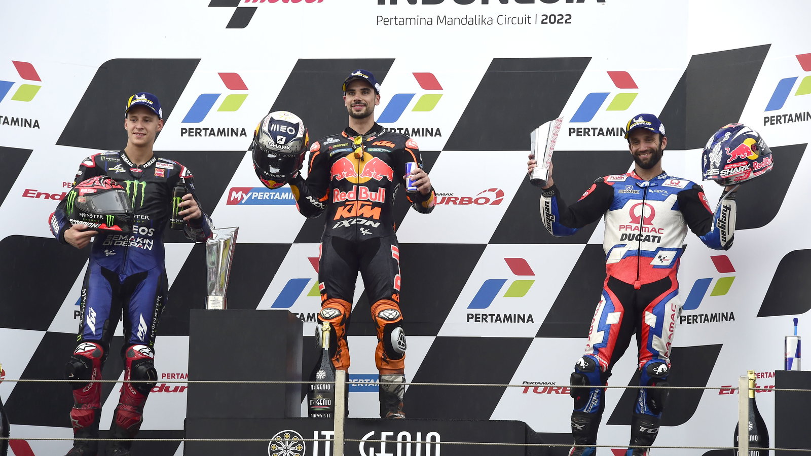 Indonesia MotoGP podium 2022.