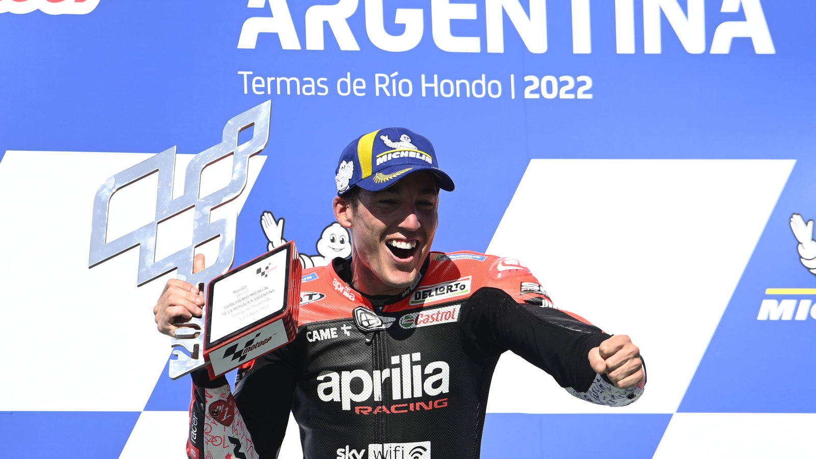 Aleix Espargaro, 2022 Argentinian Grand Prix podium.