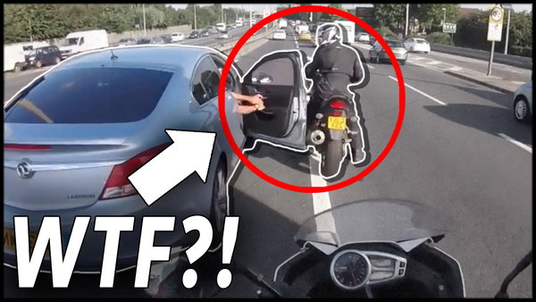 Angry driver hits motorcyclist with car door in road rage | Visordown