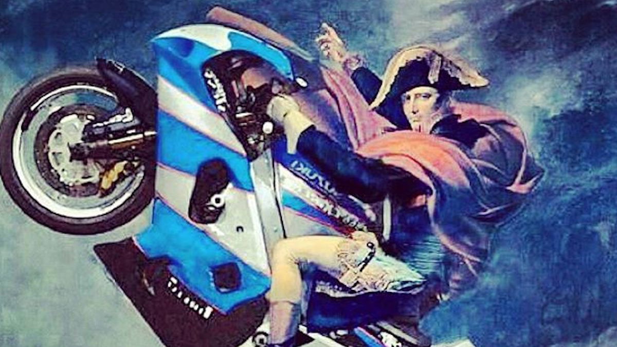 Napoleon on a Suzuki