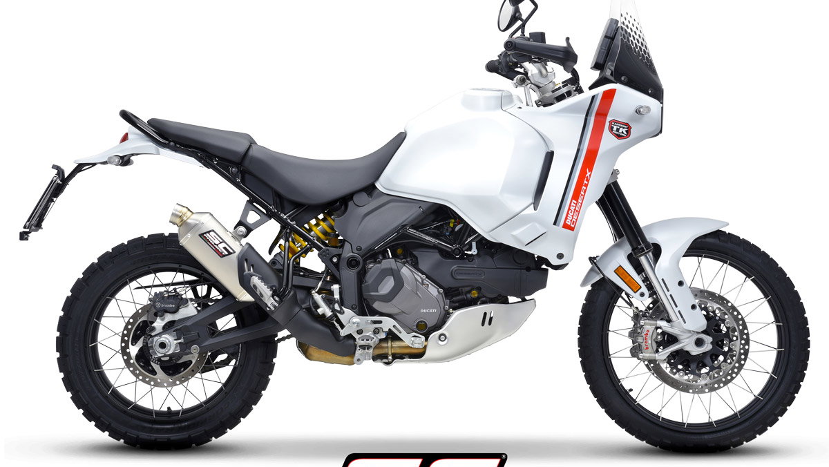Ducati DesertX with SC-Project Rally Raid Muffler