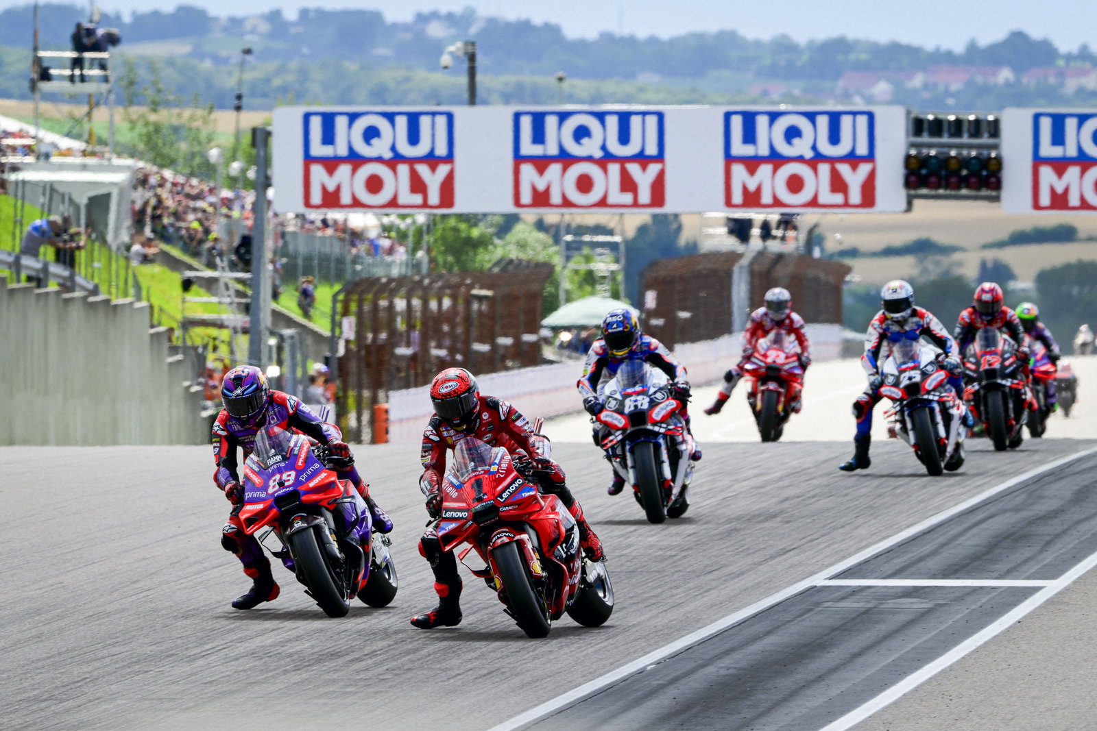 Francesco Bagnaia leads 2024 MotoGP German Sprint. - Gold and Goose