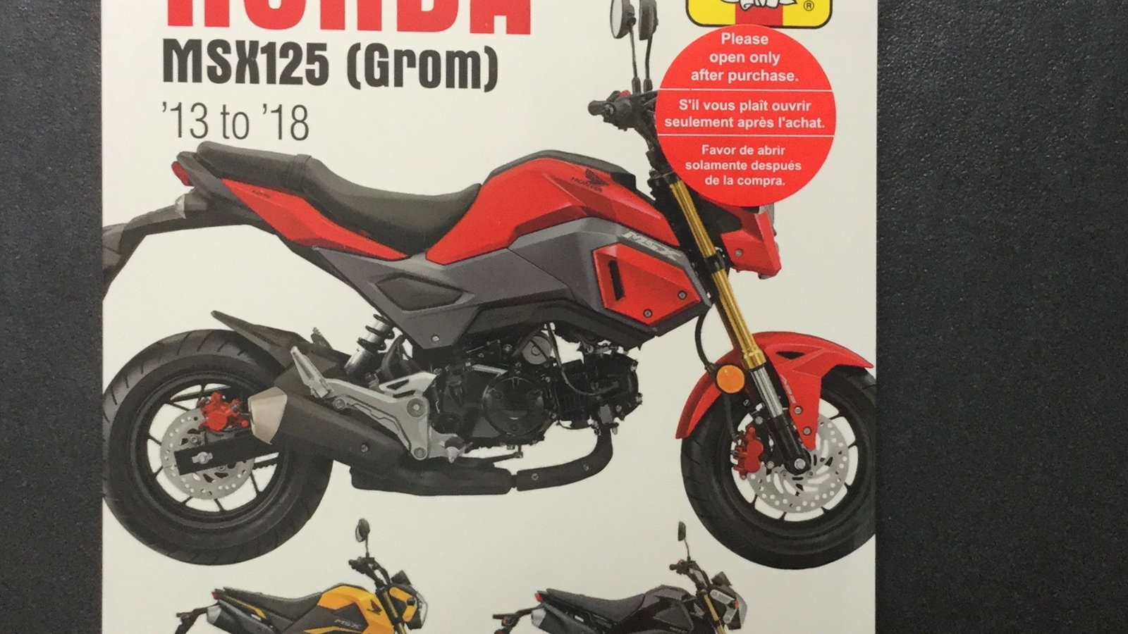 Haynes manual for Grom 125