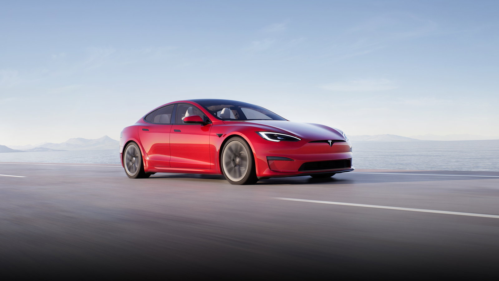 Tesla Model S in red